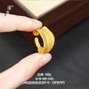 Joyería de oro Jin Yan con artesanía de dibujo de lujo ligero, anillo de diamantes con forma de hoja de plátano, estilo retro cortesano, anillo de gas caro