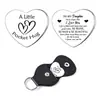 Moneda de Acero Inoxidable en Forma de Corazón para Tomar Decisiones Doble Cara Grabada Llavero Moneda de Bolsillo Cuero Regalo para Hijo, Hija, Pareja