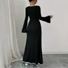 Vestido de Estilo Nuevo Cuadrado para Dama con Contraste, Adelgazante y Elegante, Europeo y Americano, Transfronterizo de Amazon 2025