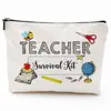 Bolsa de Maquillaje con Temática de Maestro Bolsa de Almacenamiento Impresa con Patrón de Maestro Regalo para Estudiantes para Maestro en el Día del Maestro
