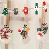 Clipes Decorativos de Madeira de Natal Criativos Ecológicos Coloridos Desenho Animado Boneco de Neve de Natal Floco de Neve Artesanato em Madeira Pequenos Clipes