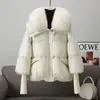 Jaqueta Puffer Feminina 2026 Nova Curta de Inverno Acolchoada com Gola Grande de Pelo, Casaco Estilo Coreano