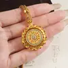 Nuevo Collar de Oro Arena Vietnamita con Nuevo Colgante de Brújula de Ocho Tesoros Giratoria Incrustada de Diamantes Estilo Chino, Joyería de Imitación Oro Estilo Palacio