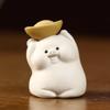 Pet de Chá de Argila Roxa Leitão Pequenos Enfeites Feito à Mão Doze Signos Porco Brinquedo de Chá Desenho Animado Fofo Porco Yuanbao Conjunto de Chá