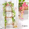 Flores de Glicínia Realistas, Flores de Feijão Artificiais, Decorações de Casamento Violetas, Guirlandas de Flores de Teto, Decorações de Corredor Longo, Flores Artificiais