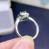 Anillo de Diópsido Natural S925 Moda Exquisito Forma de Diamante Rectangular 5X7Mm Anillo Colgante Soporte Vacío Venta al Por Mayor