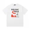 Camiseta de Verano Cruzada Bale25Ss Nuevo Estilo 260g Algodón Peinado Puro Hilo Doble Logo Impreso Lujo Accesible para Hombre y Mujer Manga Corta