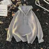 Suéter de punto con capucha para hombre, nuevo suéter holgado de otoño e invierno, jersey cálido de manga larga estilo coreano, sudadera para pareja
