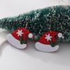 EZ4315 Aretes Transfronterizos Europeos y Americanos para Mujer Accesorios de Tela de Fieltro Gancho para la Oreja Navideño Aretes Festivos de Sombrero de Árbol de Navidad para Mujer