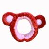 Diadema de Felpa con Orejas de Oso de Fresa para Lavarse la Cara, Sujetador de Cabello, Mascarilla Facial, Maquillaje, Diadema de Oso, Flequillo de Corazón