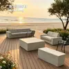 Estilo marinero conjunto completo combinación banco GRC zona escénica de playa plataforma de asientos decorativa asientos modulares de paisaje para exteriores hechos a medida