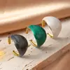 Nuevo Anillo Exagerado de Piedras Preciosas con Gota de Aceite Personalizado de Gama Alta para Mujer, Anillo Abierto Versátil de Estilo Retro, Anillo Electrochapado de Nicho