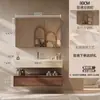 Gabinete de Baño Inteligente de Roble y Nogal de Lujo Ligero con Lavabo Integrado de Cerámica sin Costuras y Encimera Juego de Baño