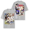 Camiseta de Manga Curta Estampada Marca Tendência Zidane Estilo Americano Transfronteiriça, Pesada, Caimento Solto, Ombro Caído, Emagrecimento, Top Versátil