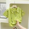 Camiseta polo de manga corta de verano para niños, novedad de 2024, ropa para niños y niñas de estilo universitario con solapa, venta al por mayor