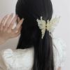 Presilha de Borboleta Líquida Transparente Estilo Coreano Super Fada para Mulheres Elegantes High-end Presilha de Cabelo Cabeça Traseira Clip de Tubarão para Cabelo Acessórios de Cabelo