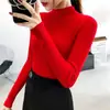 Suéter de Punto con Cuello Medio Estilo Nuevo 2026, Elegante y Versátil, de Manga Larga Ajustado para Mujer, Primavera y Otoño