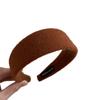 Diadema de lana de ala ancha elegante para otoño e invierno, para mujer, para salir, con pinzas para el cabello que combinan con todo, accesorios para el cabello, diadema de alta gama de color sólido, nuevo estilo