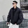Jaqueta de voo da moda estilo americano com gola alta, casaco de algodão para homens, novo modelo de inverno, corte solto, versátil, casual, agasalho de algodão quente