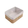 Cesta de Armazenamento de Bambu Estilo Pastoral Desktop Cosméticos Casa Simples Caixa de Armazenamento de Palha Brinquedos Lanches Roupas Bambu