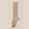 Meias femininas, folgadas, no comprimento da panturrilha, primavera e outono, microcompressão, modeladoras, com costura dupla, longas, de algodão, cor sólida, versáteis, de cano alto