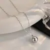 Collar minimalista de perlas bañado en plata 925 para mujer, nueva cadena para la clavícula con diseño de nicho de Instagram, elegante y versátil para mujer