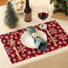 Descanso de Mesa Árvore de Natal Isolante Térmico Tapete de Mesa Tapete para Tigela e Prato Atmosfera Ocidental Decoração de Natal Layout de Cena