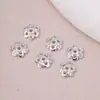 Cor Prata Conservadora de Cor Zircônia Flor Bandeja Contas Acessórios Feitos à Mão Pulseira DIY Pulseira Colar Joias Contas Espaçadoras Atacado