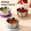 Taza de Salsa de Acero Inoxidable con Tapa, Plato para Ensalada de Tomate, Plato para Condimentos, Mini Taza Sellada para Salsa, Plato para Dips, Plato para Condimentos