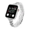Adequado para apple iwatch9 pulseira de aço inoxidável com sete elos cintura fina pulseira de relógio apple watch8 relógio feminino