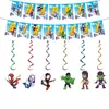 Novo em Estoque Número Digital 12345 Topper de Bolo Aranha Faixa de Aniversário Decoração Espiral Toalha de Mesa Grande