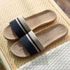 Pantufas de Linho 2025 Femininas Verão Casa Interior Barraca Pantufas de Casal Chão Silencioso Confortável Absorvente de Suor Pantufas Masculinas