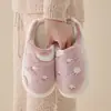 Pantuflas de Algodón con Cielo Estrellado para Mujer, Nuevo Modelo Invierno 2025, Pantuflas de Felpa Cálidas para Interiores para Hombre, Uso en Casa para Hombre en Otoño e Invierno