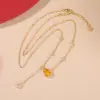 Yuebao Joyería Ámbar Plata de Ley S925 Chapada en Oro Calabaza Bendición Gota de Agua Cadena de Plata Conjunto Nuevo Estilo Chino Tendencia Nacional Personalización