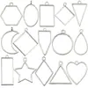 15 marcos de gota de pegamento plateados brillantes modelo amor hexágono forma de gota accesorios de colgante molde de patrón geométrico marco