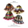 Gorro de Pescador Rayado con Gradiente de Color Personalizado Hermano Gato Falda Estilo Coreano Gorro de Lana de Color Contrastante Gorro de Pescador Gorro de Punto de Felpa
