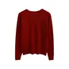 Estilo básico simples! Suéter de tricô pulôver de peça única sem costura com gola redonda e mangas compridas para mulheres, suéter macio e aconchegante de cashmere para outono e inverno
