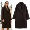 Za Comércio Exterior Atacado Transfronteiriço Estilo Europeu e Americano Roupas Femininas Inverno Nova Moda Mais Vendida Lapela Casaco Solto Jaqueta