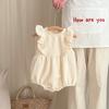 Estilo coreano verão bebê saco peido romper bebê feminino babado estilo ocidental vestido novo saco peido saia terno