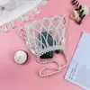 Bolsa de Palha Estilo Coreano Estilo Ins de Aparência Sofisticada para Mulheres Nova Bolsa de Balde Estilo Fada Mini Acessórios Versáteis Bolsa de Festa