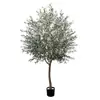 Plantas Verdes Simuladas com um Toque de Luxo, Oliveira Realista para Sala de Estar Interna, Decoração Ornamental de Paisagem com Planta Artificial de Chão de Luxo Leve