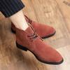 Zapatos casuales de cuero de talla grande para hombre de otoño e invierno 2025, zapatos de cuero de estilo británico de media caña y nuevo estilo