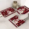 Alfombra de Piso de Terciopelo de Cristal Muñeco de Nieve Navideño Transfronterizo Juego de Tres Piezas para Baño Absorbente de Agua Secado Rápido Antideslizante Felpudo Dropshipping de Temu