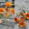 Atmosfera de outono cor caramelo laranja-amarelo flores artificiais casa hotel casamento decoração suave arranjo de flores flores de mesa atacado