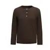 Camiseta de manga larga estilo retro old money con oso mágico, camiseta acanalada, ropa de casa personalizada, ropa de trabajo para hombre, camiseta base con cuello Henley