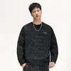Ropa para Hombre Fengshe / Sudadera de Manga Raglán para Primavera y Otoño con Logo, Línea de Hombro de Ante Sintético, Tres Rayas, Top de Manga Larga con Forro Polar para Hombre
