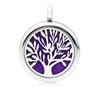 Collar con colgante de aleación hueca redonda de 25 mm con diseño de árbol de la vida de Amazon, ideal para aromaterapia, difusión de aceites esenciales y perfumes.