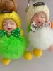 Muñeca para Dormir de Piel Genuina Influencer de Tiktok Accesorios para Bolsos Femeninos Colgante de Peluche Juguete de Muñeca con Piel para Bolsos