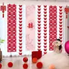 Adesivos de Palavras Felizes Longos para Casamento, Penduricalhos para Cortina, Conjunto de Decoração para Quarto de Casamento, Decoração de Quarto de Casa Nova, Guirlanda de Borboletas para Quarto