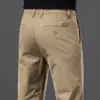 Pantalones Casuales Gruesos con Forro de Polar para Hombre Hong Kong 2026, Pantalones Caqui Rectos Ajustados Elásticos de Negocios para Hombre